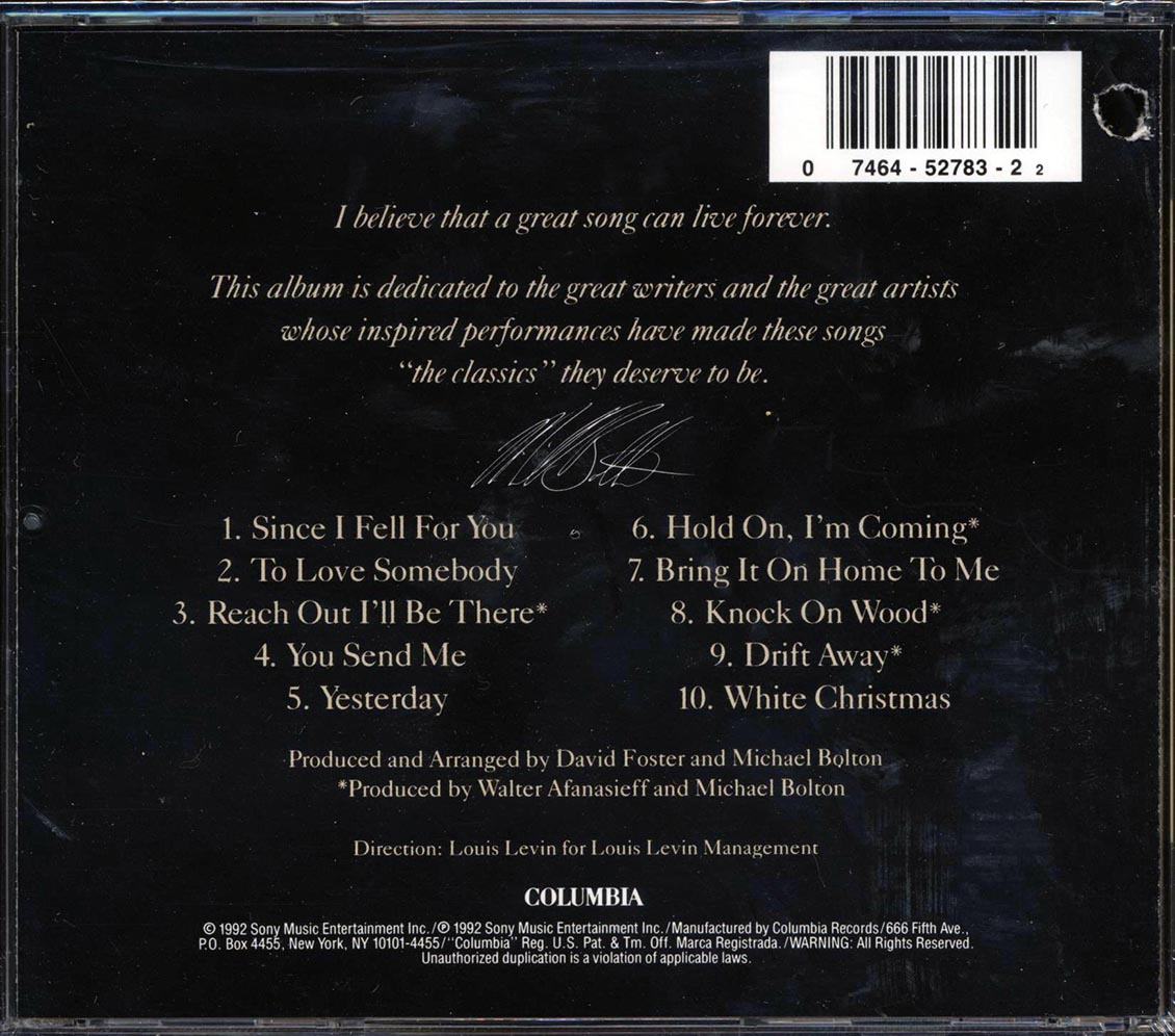 Michael Bolton Timeless The Classics marked/ltd stock Music CD