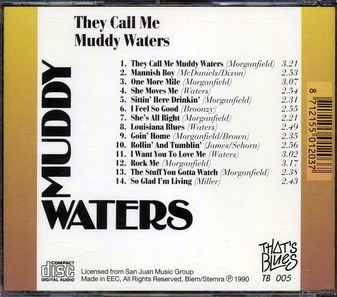 Muddy Waters - They Call Me Muddy Waters Music CD