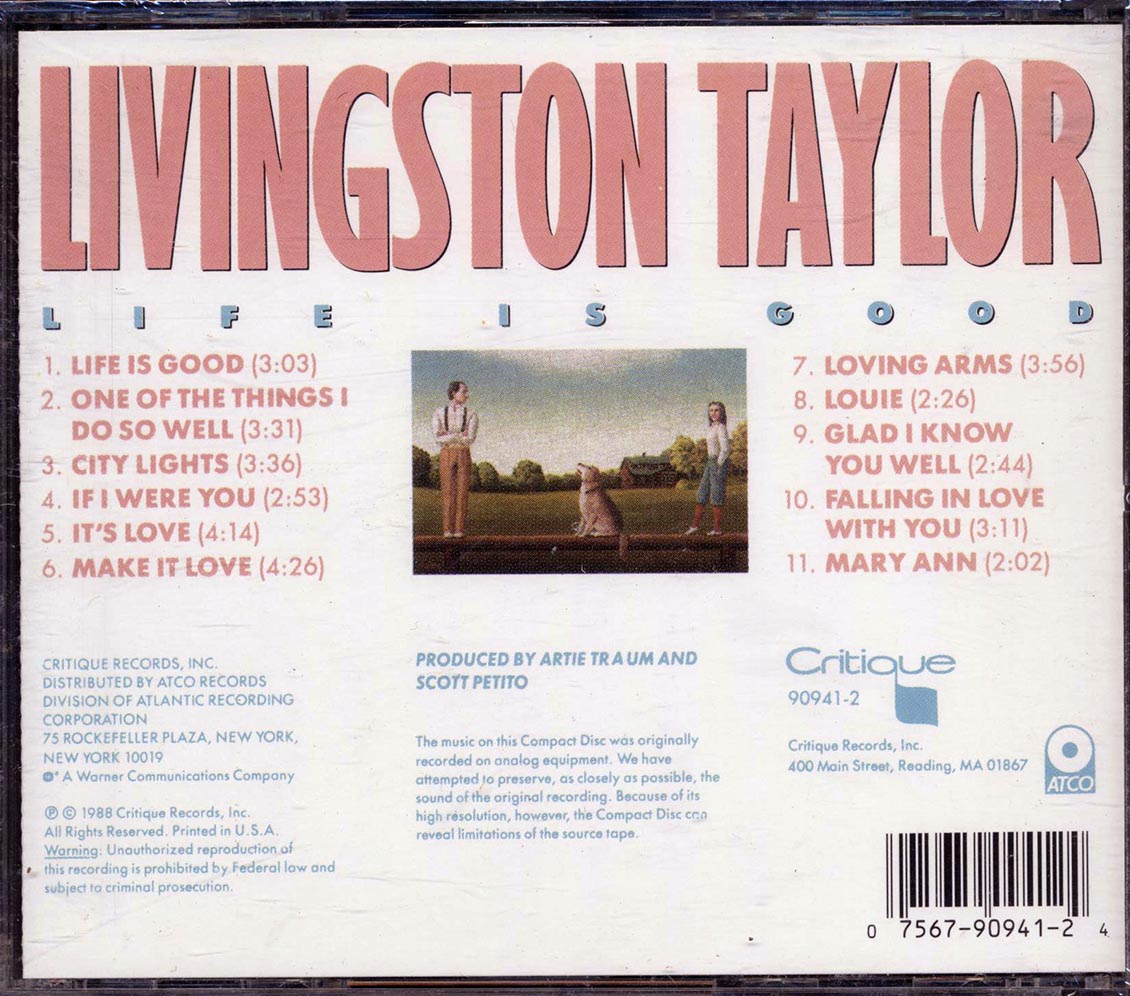 Livingston Taylor - Life Is Good Music CD