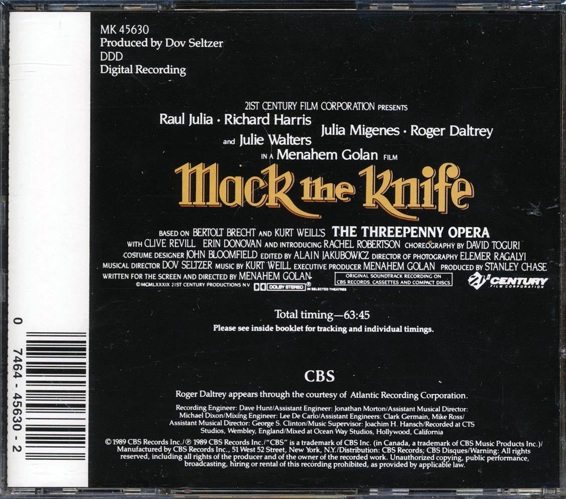 Various - Mack The Knife Original Soundtrack Recording Music CD