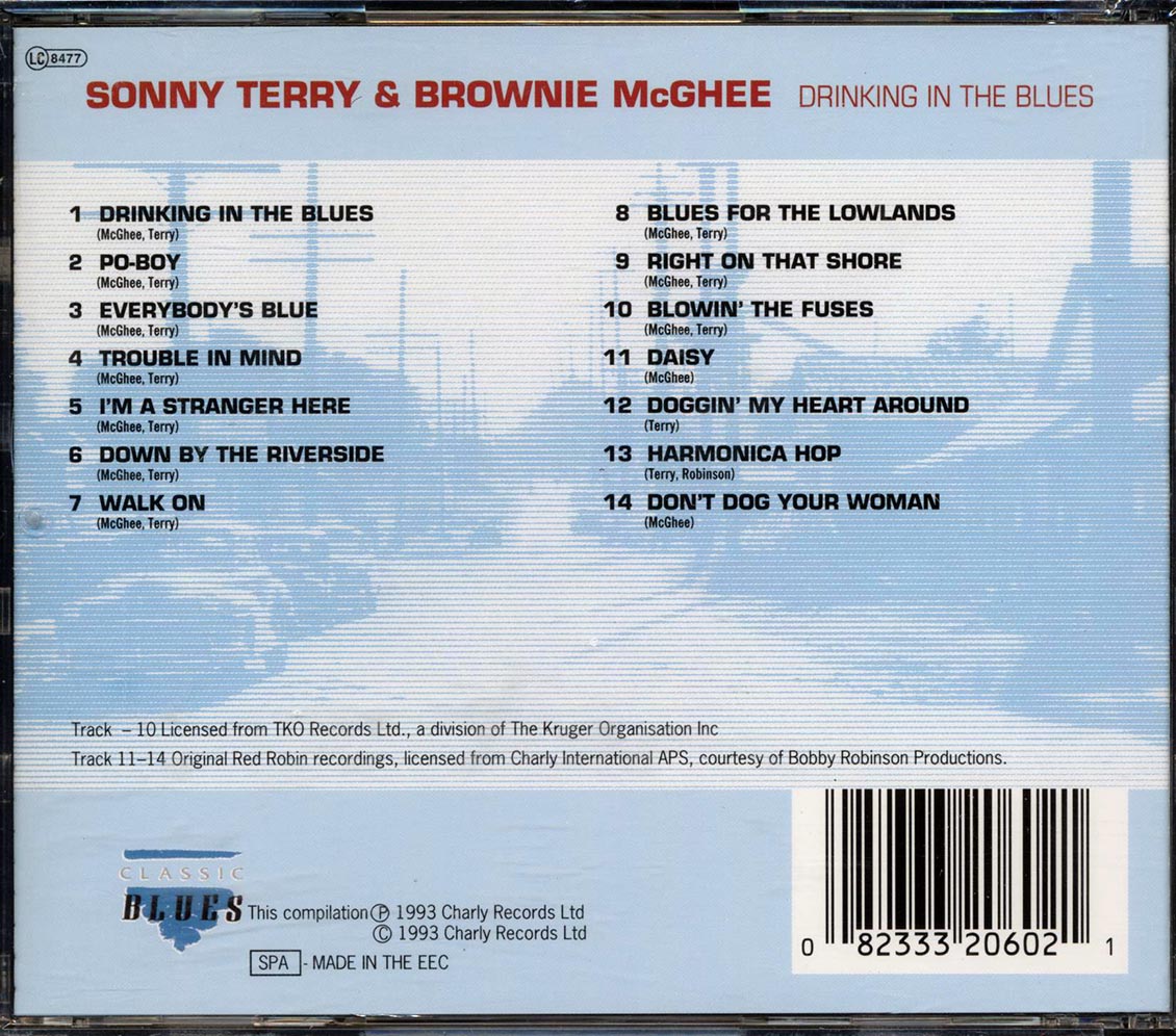 Sonny Terry, Brownie McGhee - Drinking In The Blues Music CD