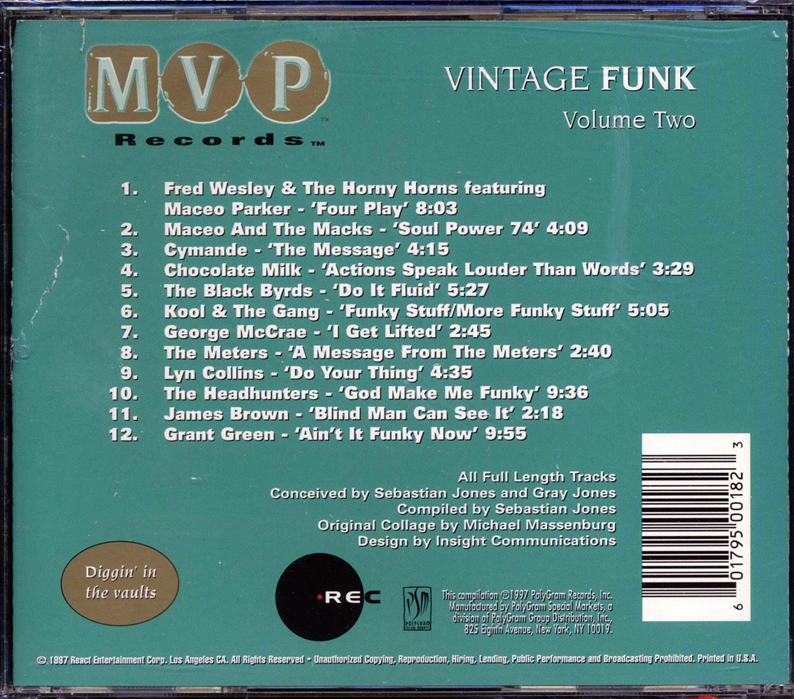 Kool & The Gang, Fred Wesley & The Horny Horns, Maceo & The Macks, Etc. - Vintage Funk Volume 2 Music CD