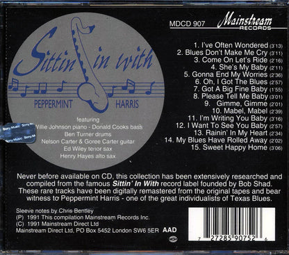 Peppermint Harris Sittin' In With Peppermint Harris Music CD