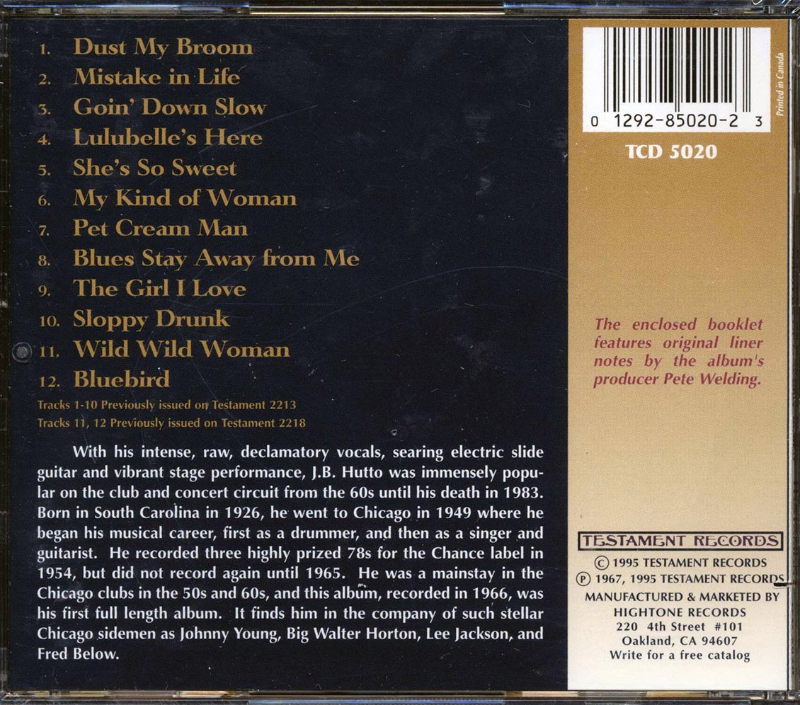 JB Hutto & The New Hawks - Masters Of Modern Blues (marked/ltd stock) Music CD