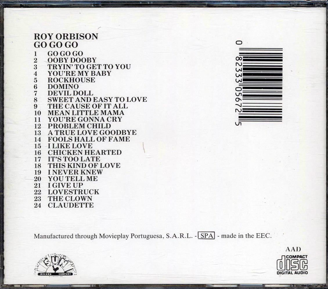 Roy Orbison Go Go Go Music CD