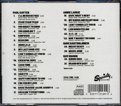 Paul Gayten Annie Laurie Dave Bartholomew Roy Brown Regal Records In New Orleans 27 tracks Music CD
