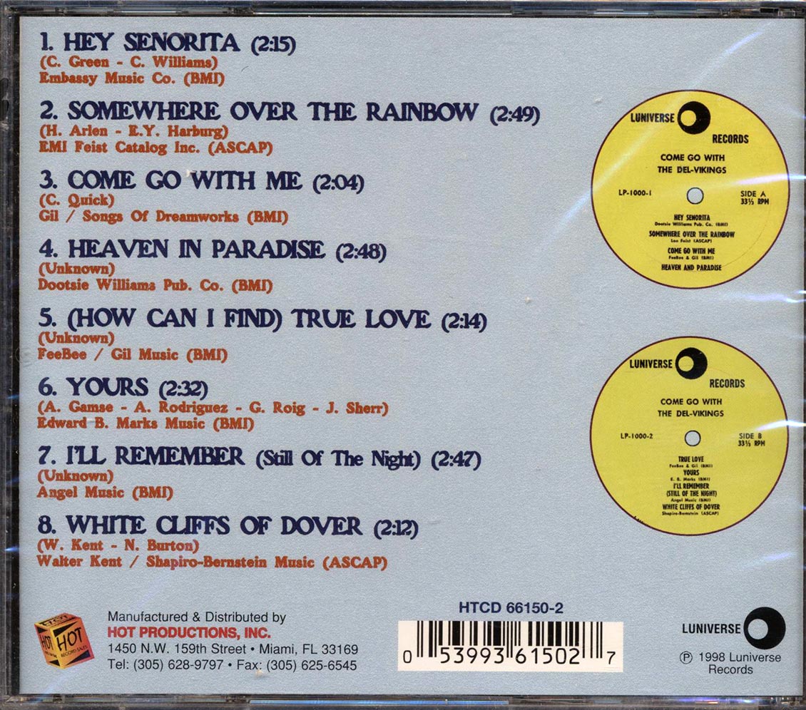 The Del Vikings - Come Go With Me Music CD