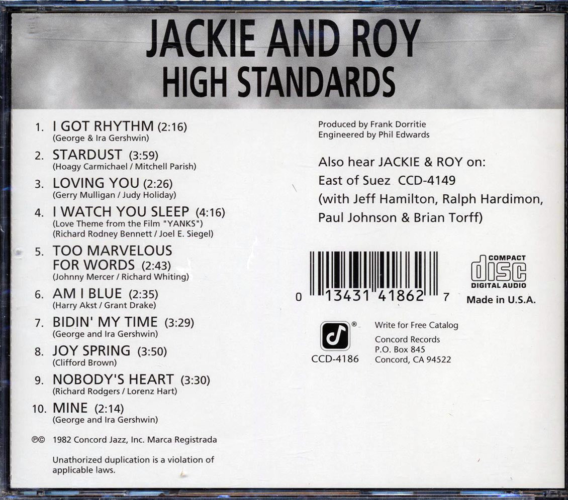 Jackie & Roy - High Standards Music CD