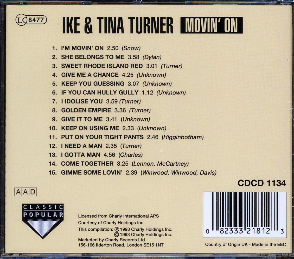 Ike & Tina Turner - Movin' On Music CD