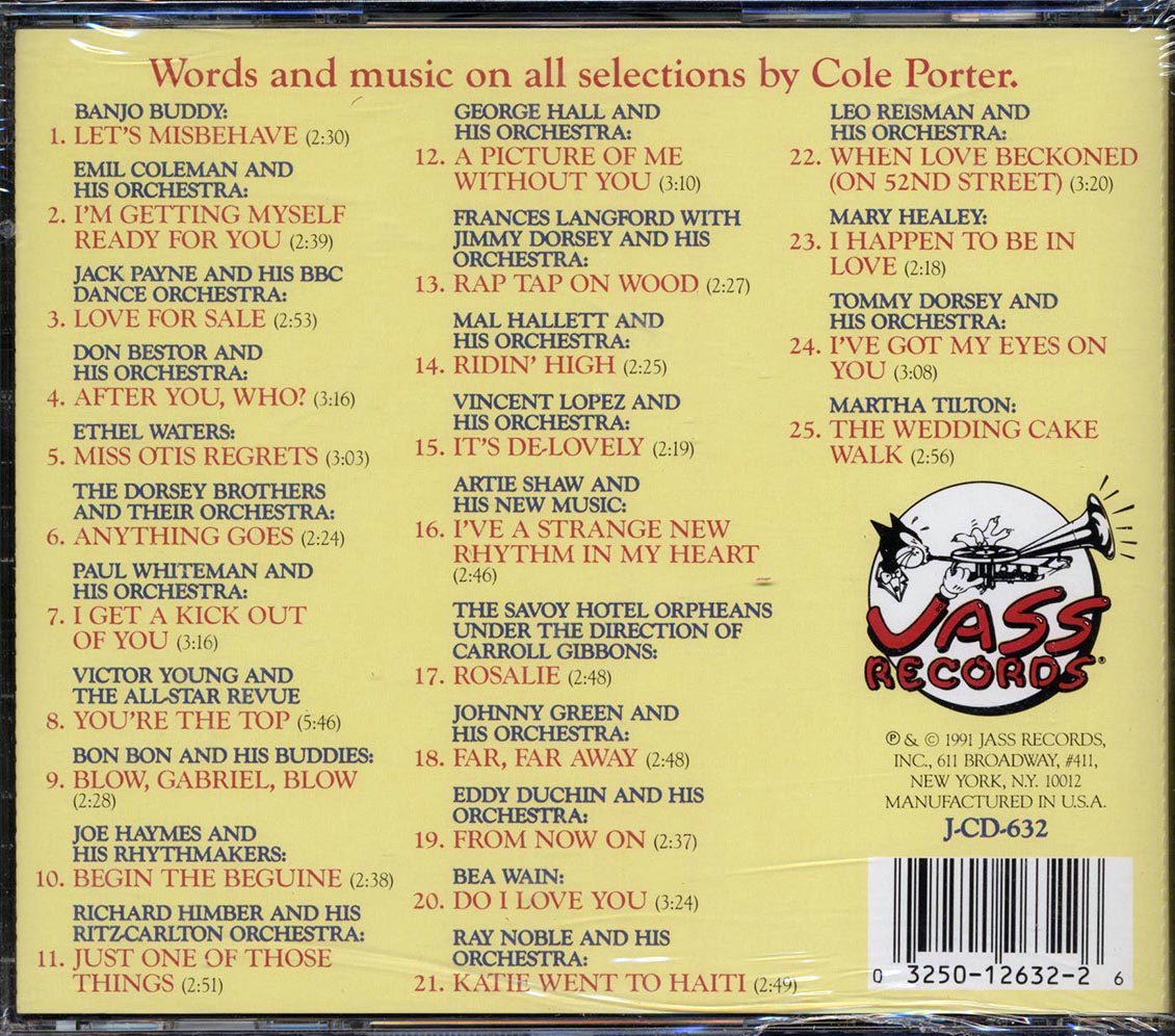 Banjo Buddy, The Dorsey Brothers, Paul Whiteman, Etc. - A Cole Porter Collection (25 tracks) Music CD