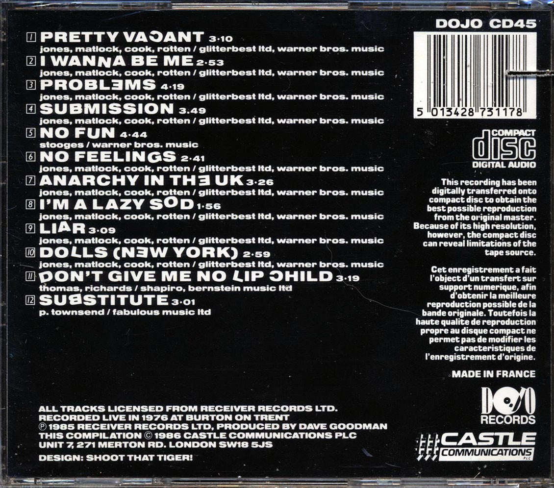 The Pistols - The Original Pistols Live (marked/ltd stock) Music CD