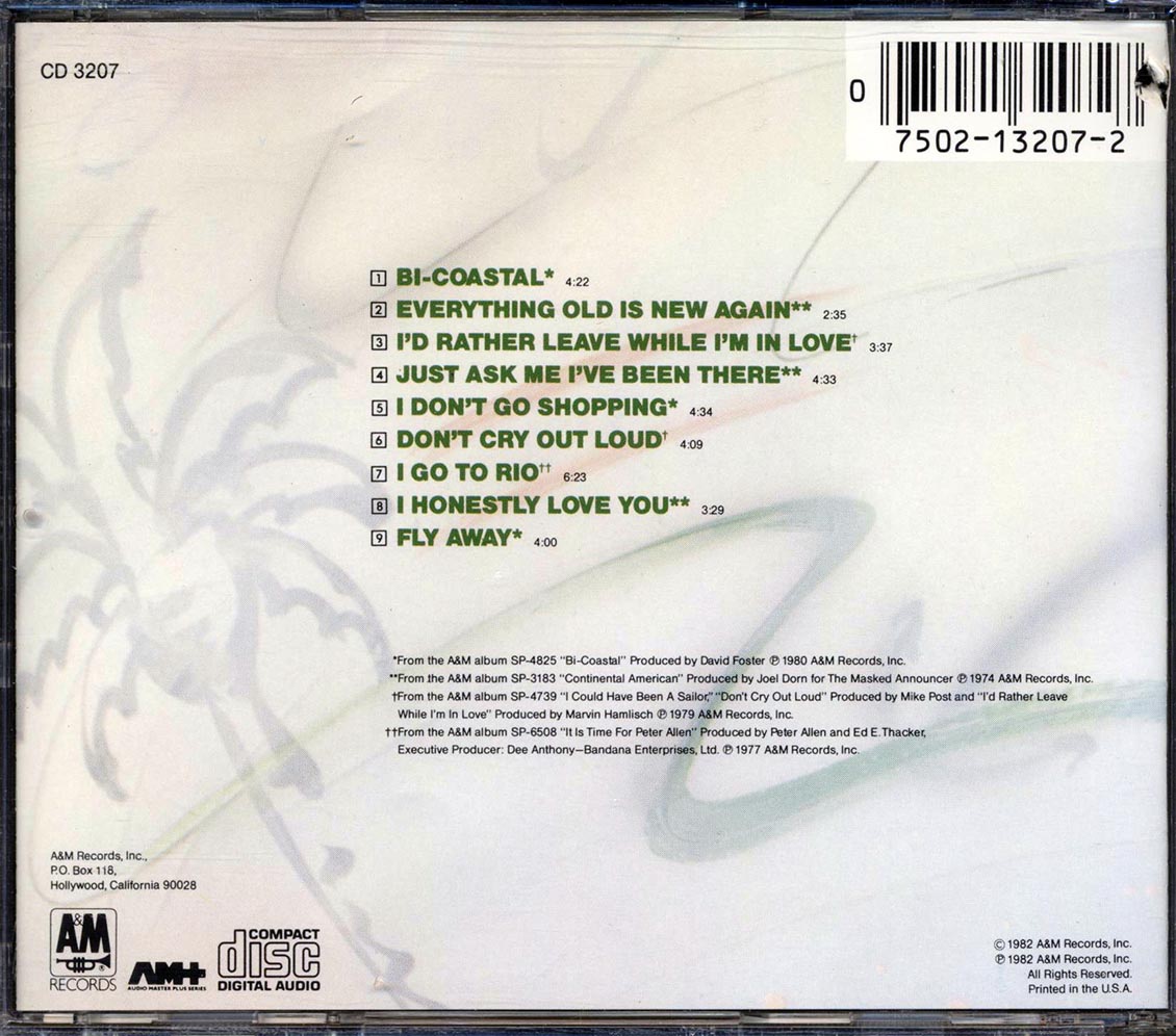 Peter Allen The Best marked/ltd stock Music CD