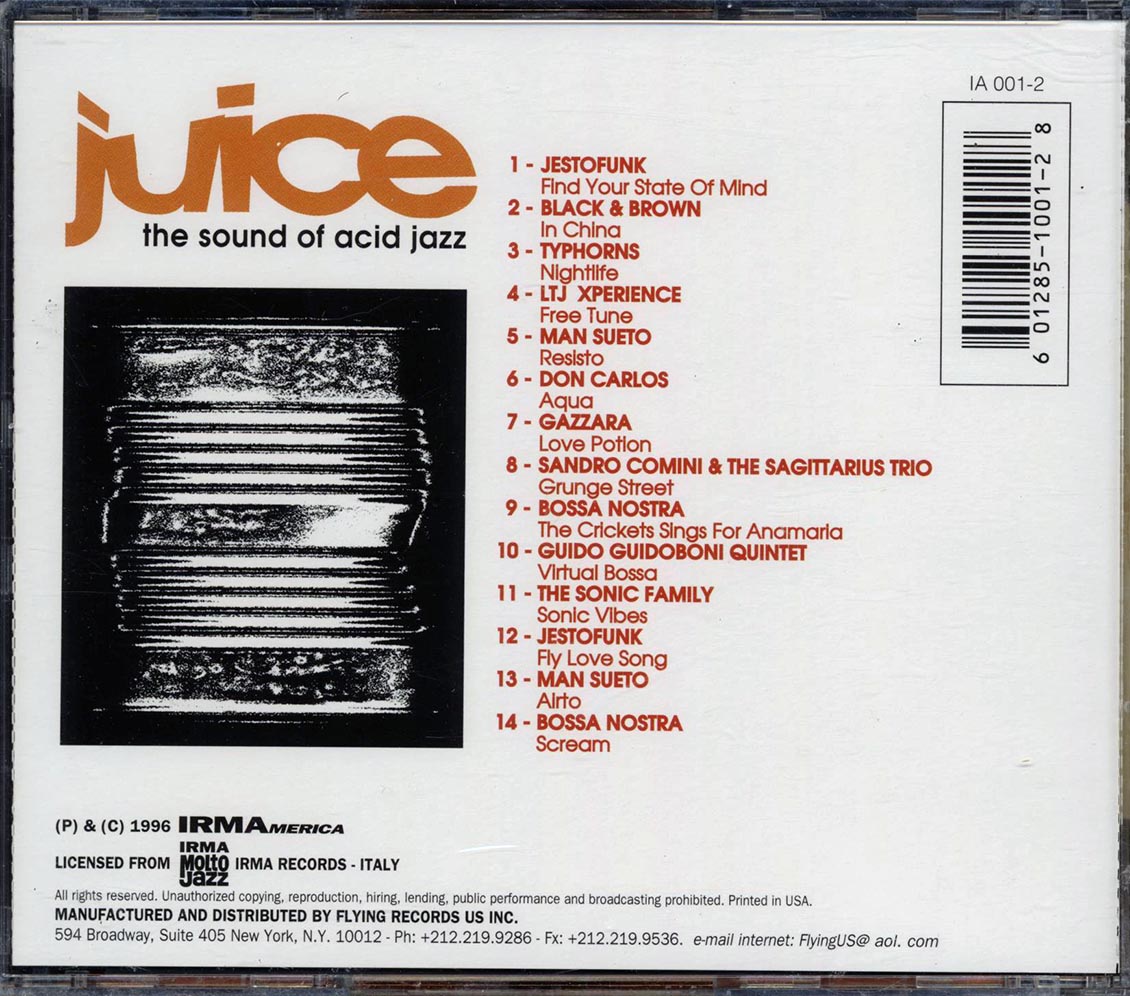 Jestofunk, Typhorns, Bossa Nostra, Etc. - Juice: The Sound Of Acid Jazz Music CD