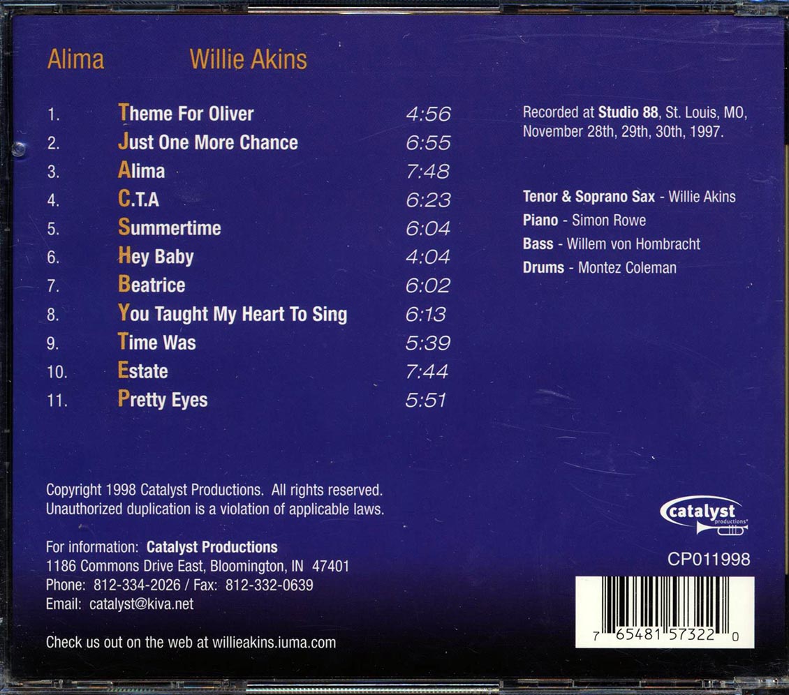 Willie Akins - Alima Music CD
