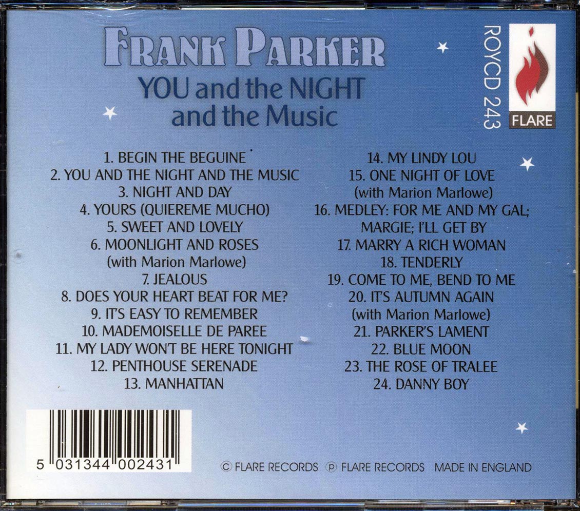 Frank Parker - You And The Night And The Music (24 tracks) Music CD