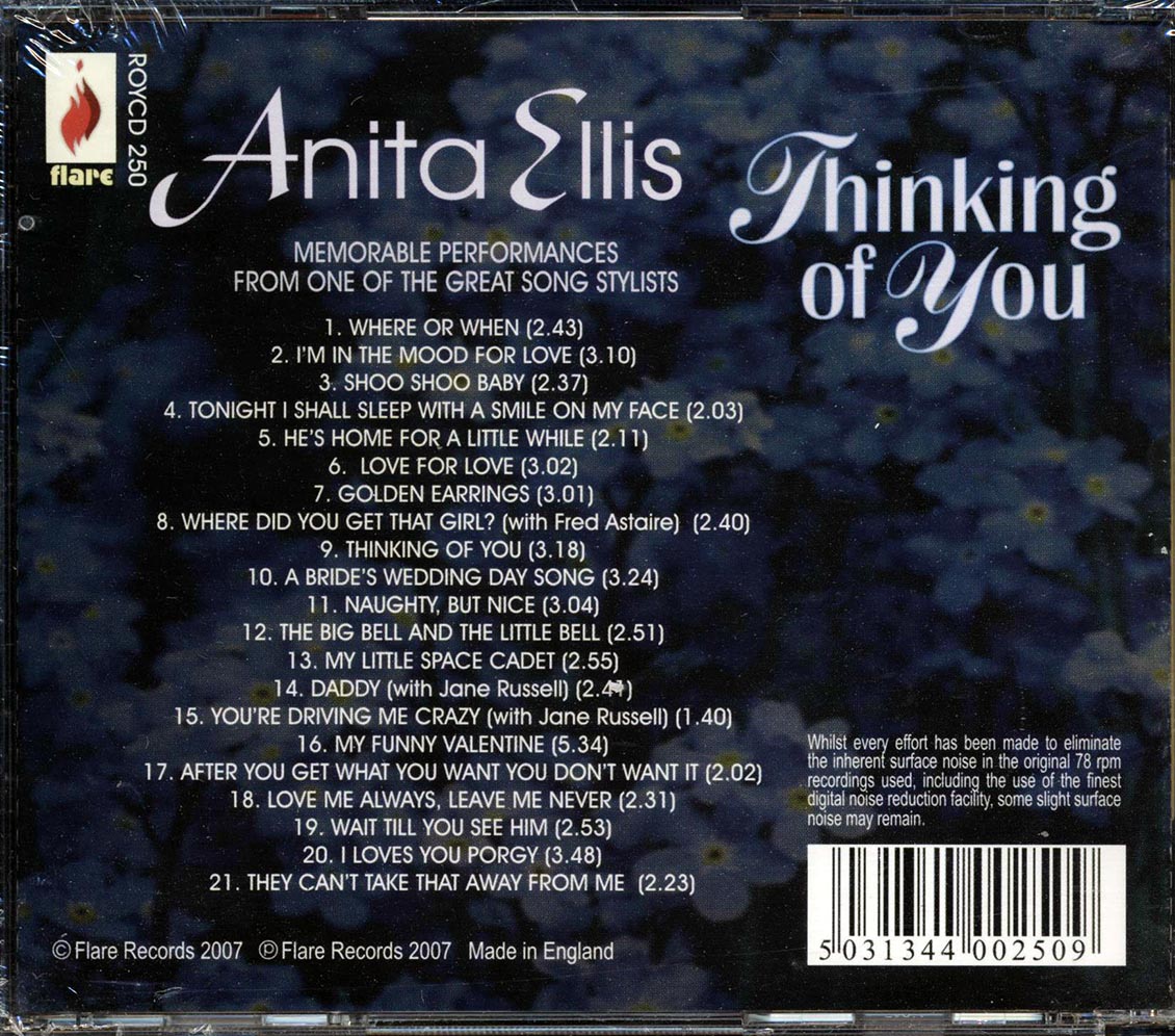 Anita Ellis - Thinking Of You (21 tracks) Music CD