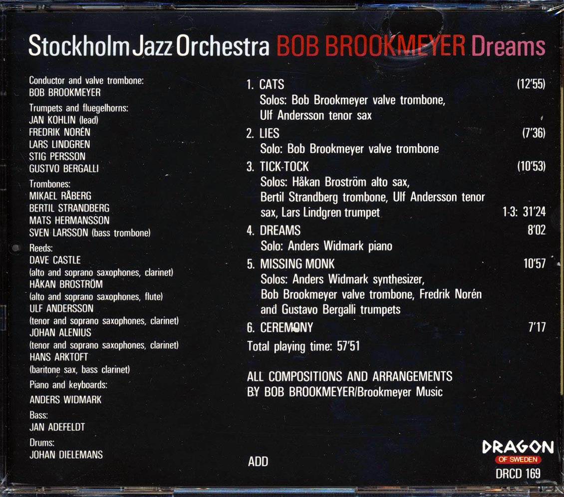 Stockholm Jazz Orchestra, Bob Brookmeyer - Dreams Music CD