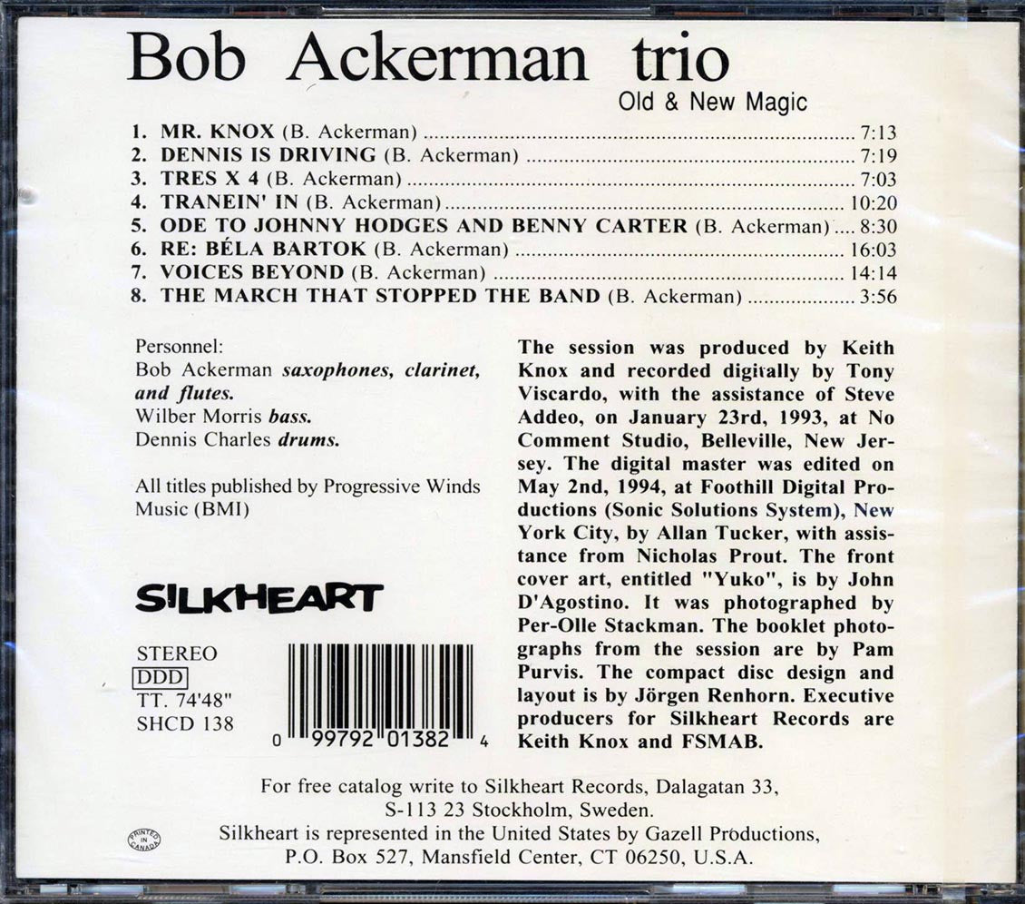 Bob Ackerman Trio - Old And New Magic Music CD