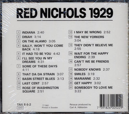 Red Nichols - Original 1929 Recordings Music CD
