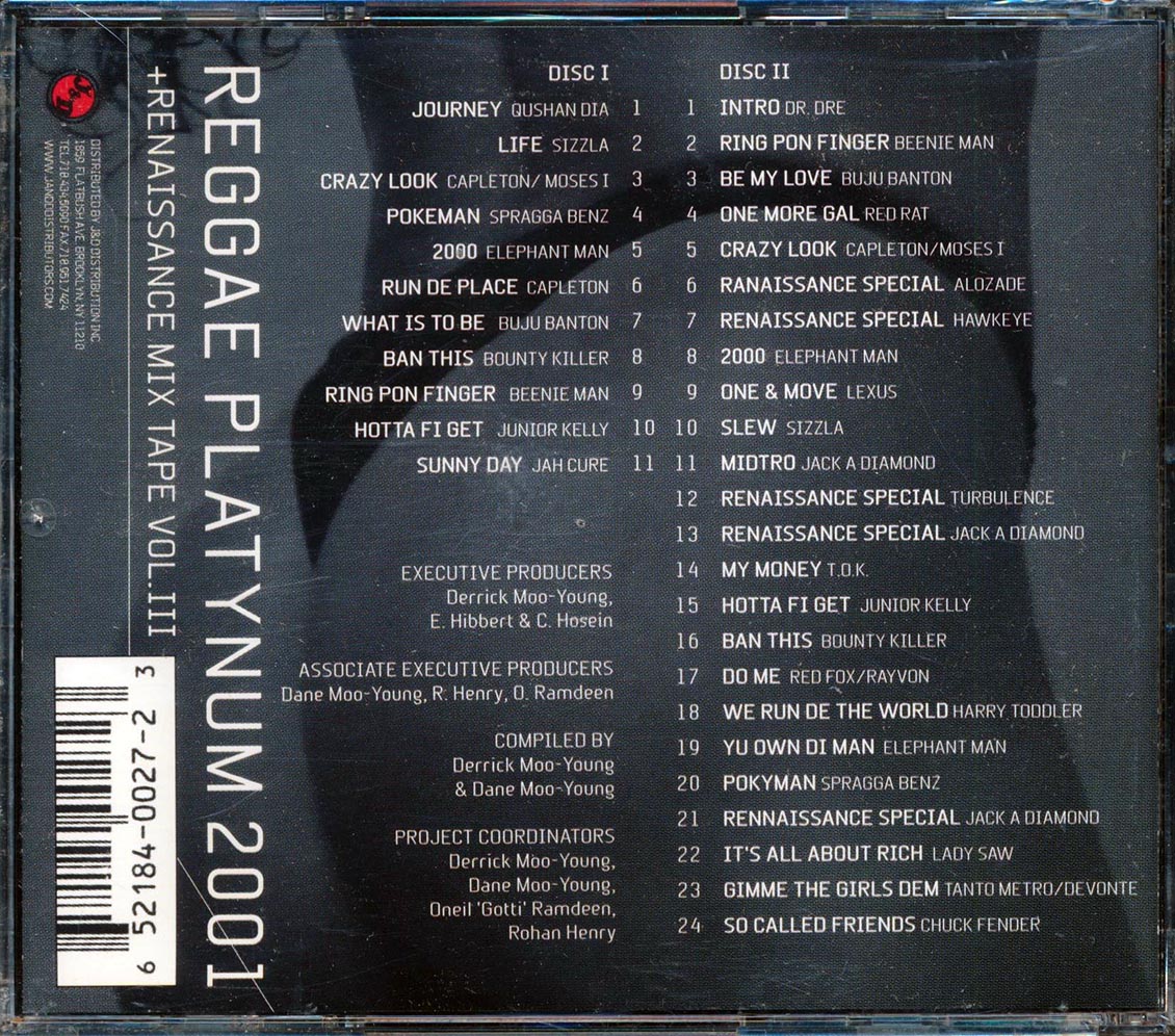 Capleton, Sizzla, Buju Banton, Etc. - Reggae Platynum 2001 + Renaissance Mix Volume 3 (35 tracks) (2xCD) Music CD