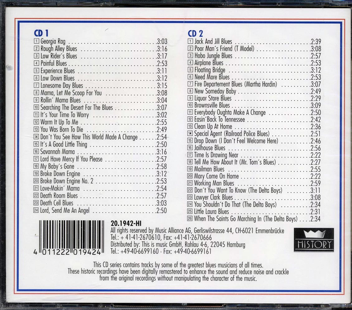 Blind Willie McTell, Sleepy John Estes - Jailhouse Blues (50 tracks) (2xCD) Music CD