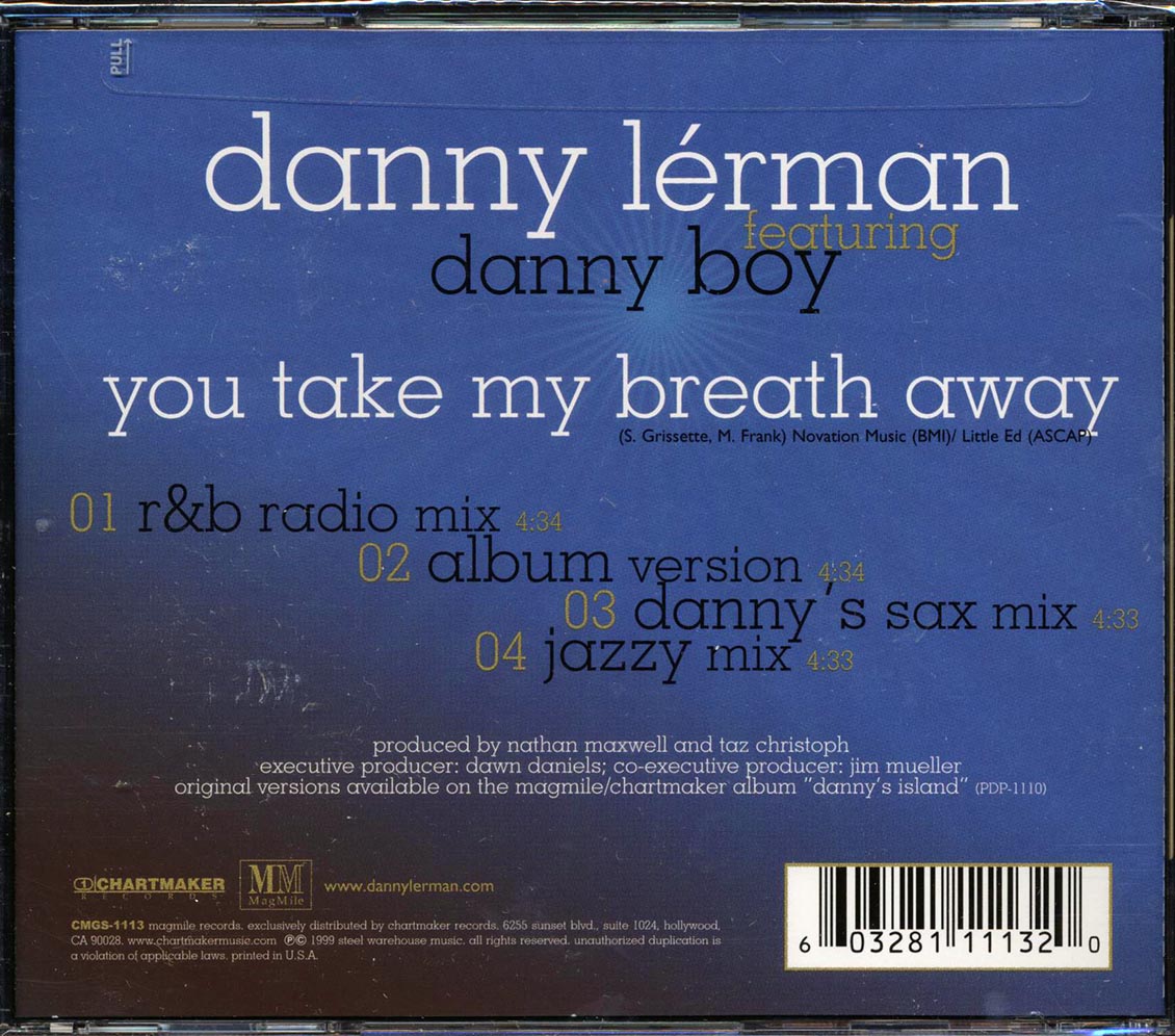 Danny Lerman - You Take My Breath Away Music CD