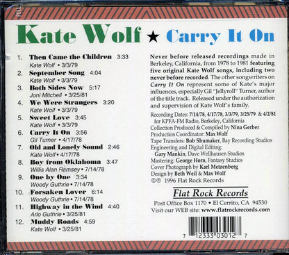 Kate Wolf - Carry It On Music CD