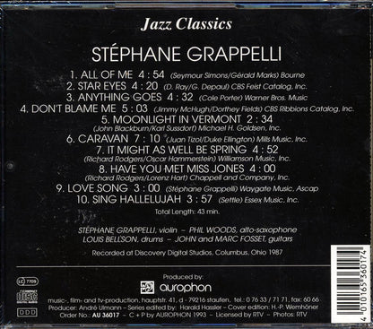 Stephane Grappelli Jazz Classics Music CD