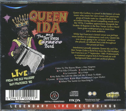Queen Ida & The Bon Temps Zydeco Band - Live From The Old Waldorf San Francisco, '80 (remastered) Music CD