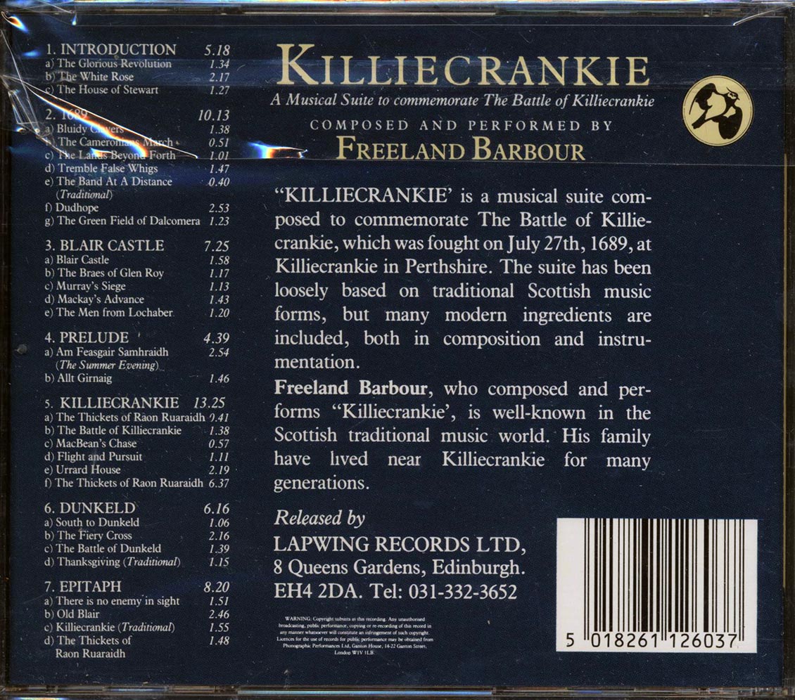 Freeland Barbour - Killiecrankie Music CD
