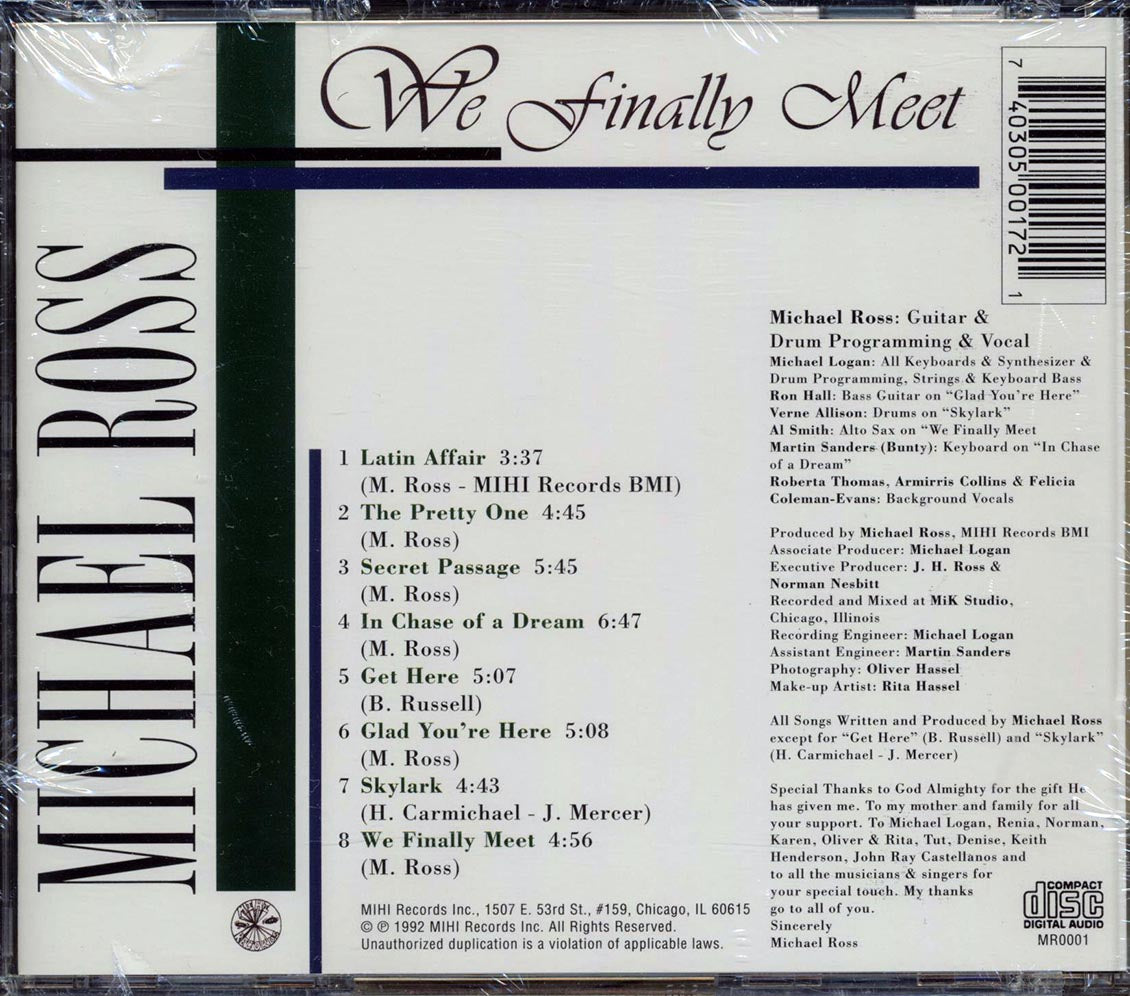 Michael Ross - We Finally Meet Music CD