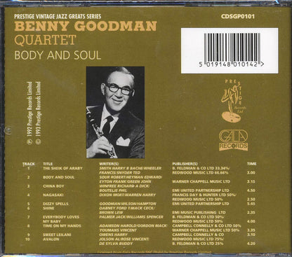 Benny Goodman Quartet - Body And Soul Music CD
