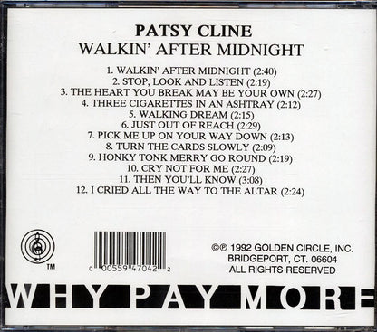 Patsy Cline - Walkin' After Midnight Music CD