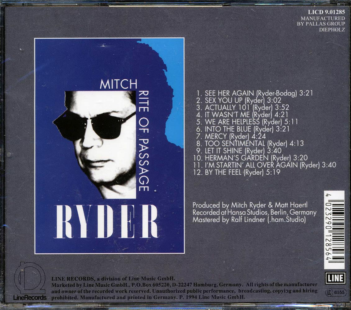 Mitch Ryder - Rite Of Passage Music CD