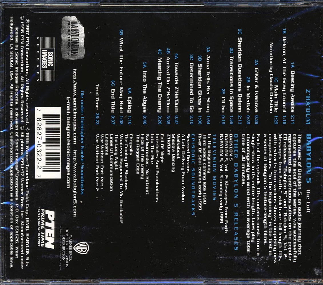 Christopher Franke - Babylon 5: Reach For The Stars Music CD