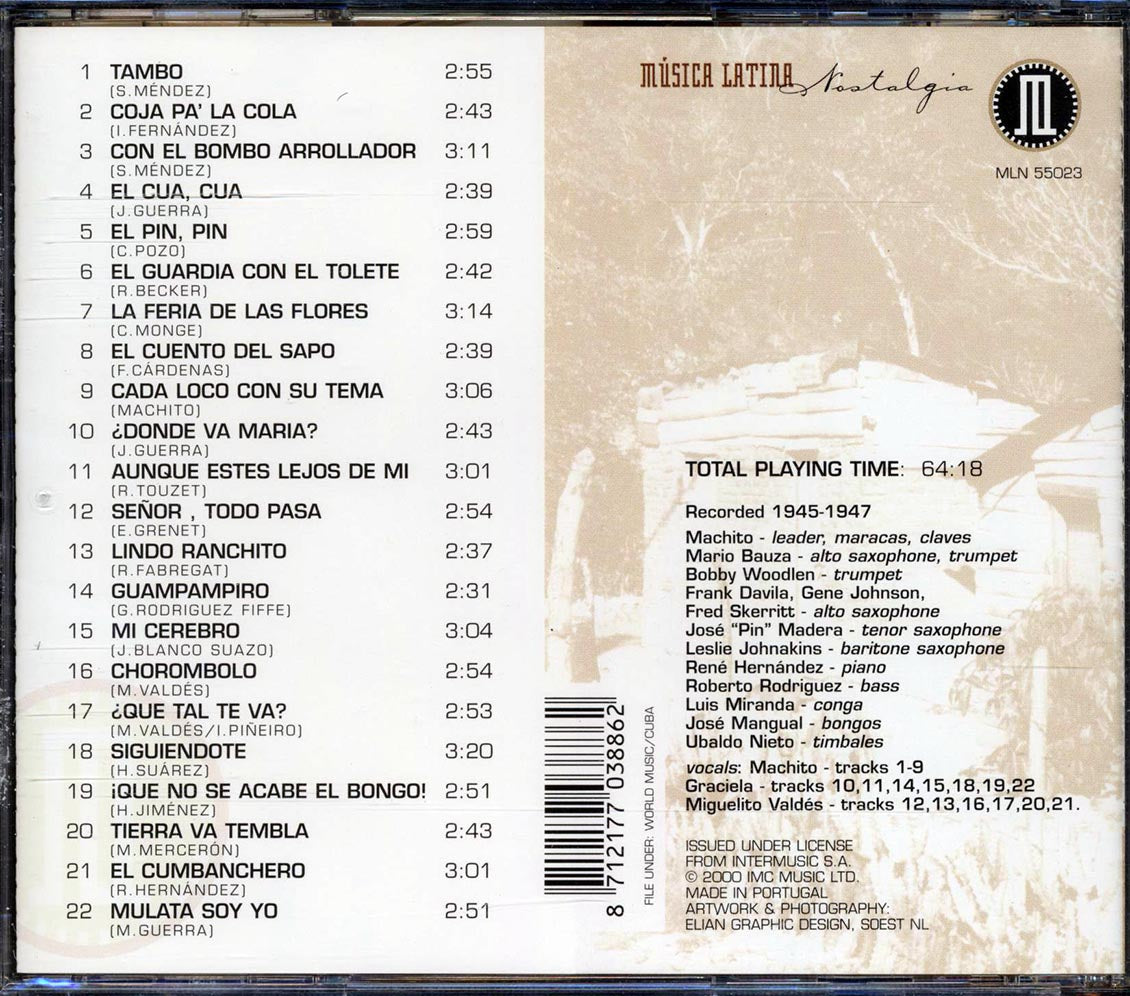 Machito & His Afro-Cubans - Tambo (22 tracks) Music CD