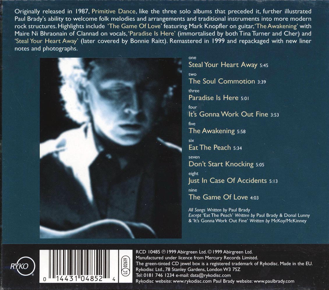Paul Brady - Primitive Dance Music CD