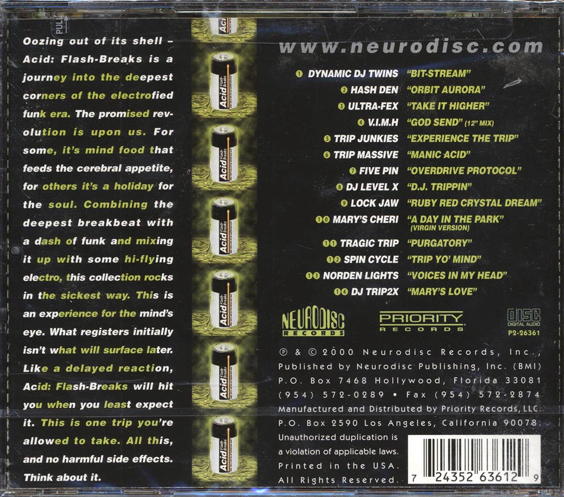 Dynamic DJ Twins, Hash Den, Ultra-Fex, Etc - Acid: Flash-Breaks Music CD