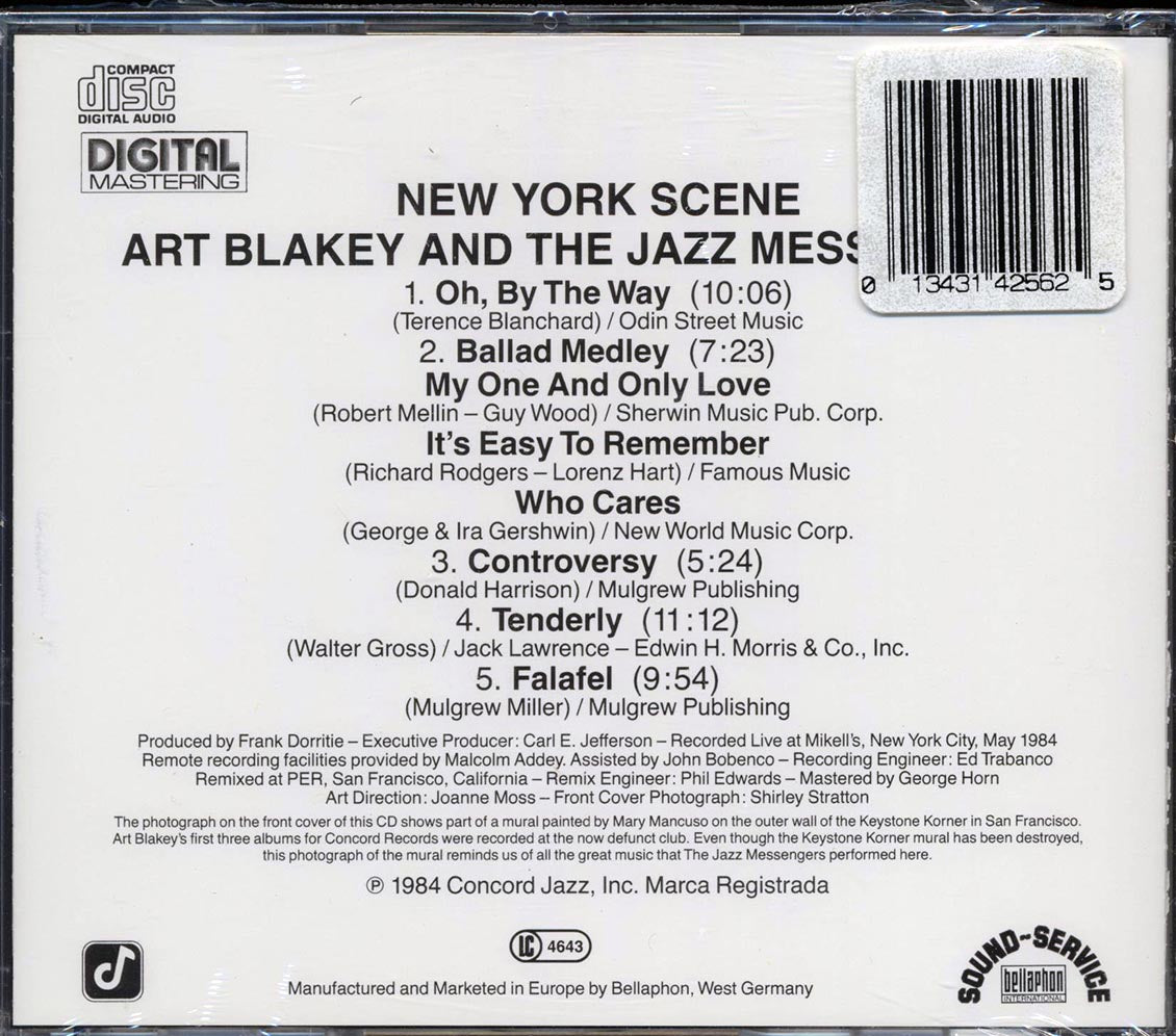 Art Blakey & The Jazz Messengers - New York Scene Music CD