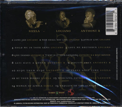 Anthony B, Sizzla, Luciano - 3 Wise Men: Love, Peace And Consciousness Music CD