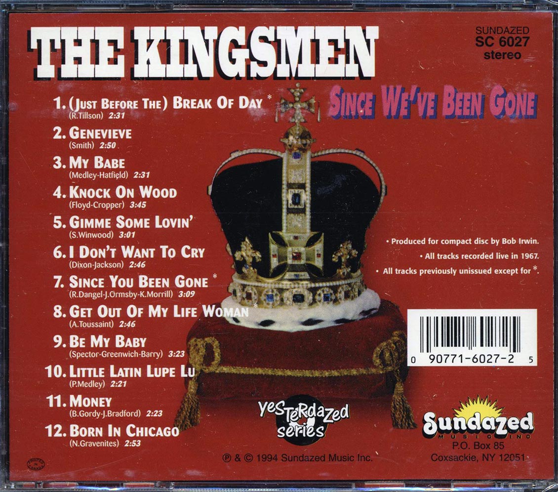 The Kingsmen - Since We've Been Gone Music CD