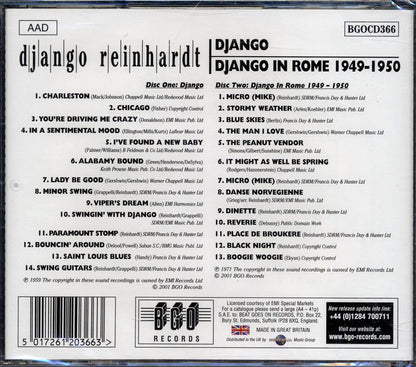 Django Reinhardt - Django + Django In Rome 1949-1950 (2 albums on 2 CDs) (27 tracks) (remastered) Music CD