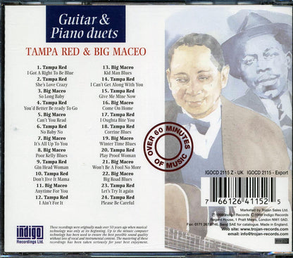Tampa Red Big Maceo Guitar And Piano Duets 24 tracks Music CD