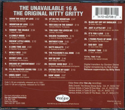 The Quintones, The Orchids, The Moonglows, Etc. - The Unavailable 16 Hits & The Original Nitty Gritty (2 albums on 1 CD) (28 tracks) Music CD
