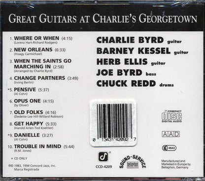Charlie Byrd, Barney Kessel, Herb Ellis - Great Guitars At Charlie's Georgetown Music CD