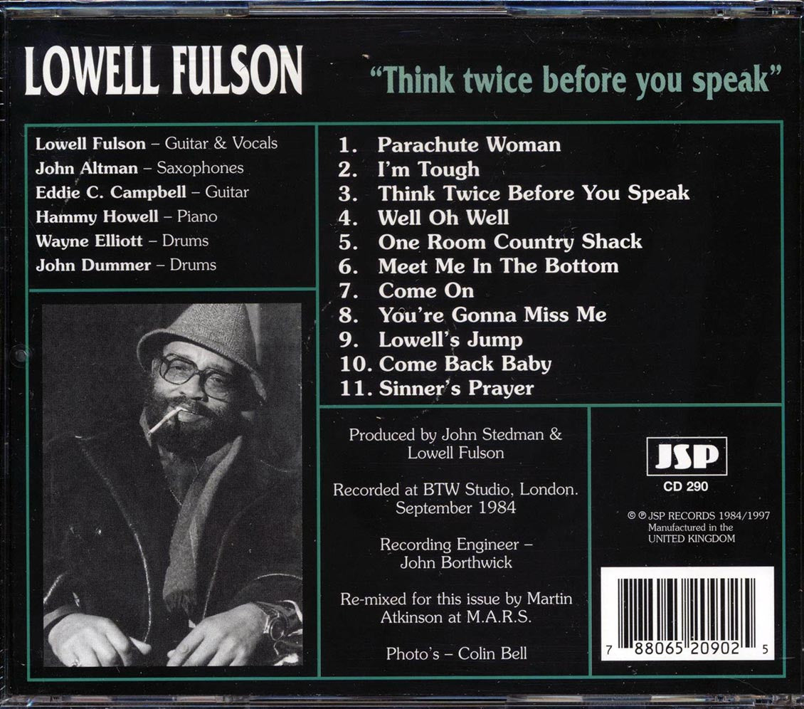 Lowell Fulson - Think Twice Before You Speak Music CD