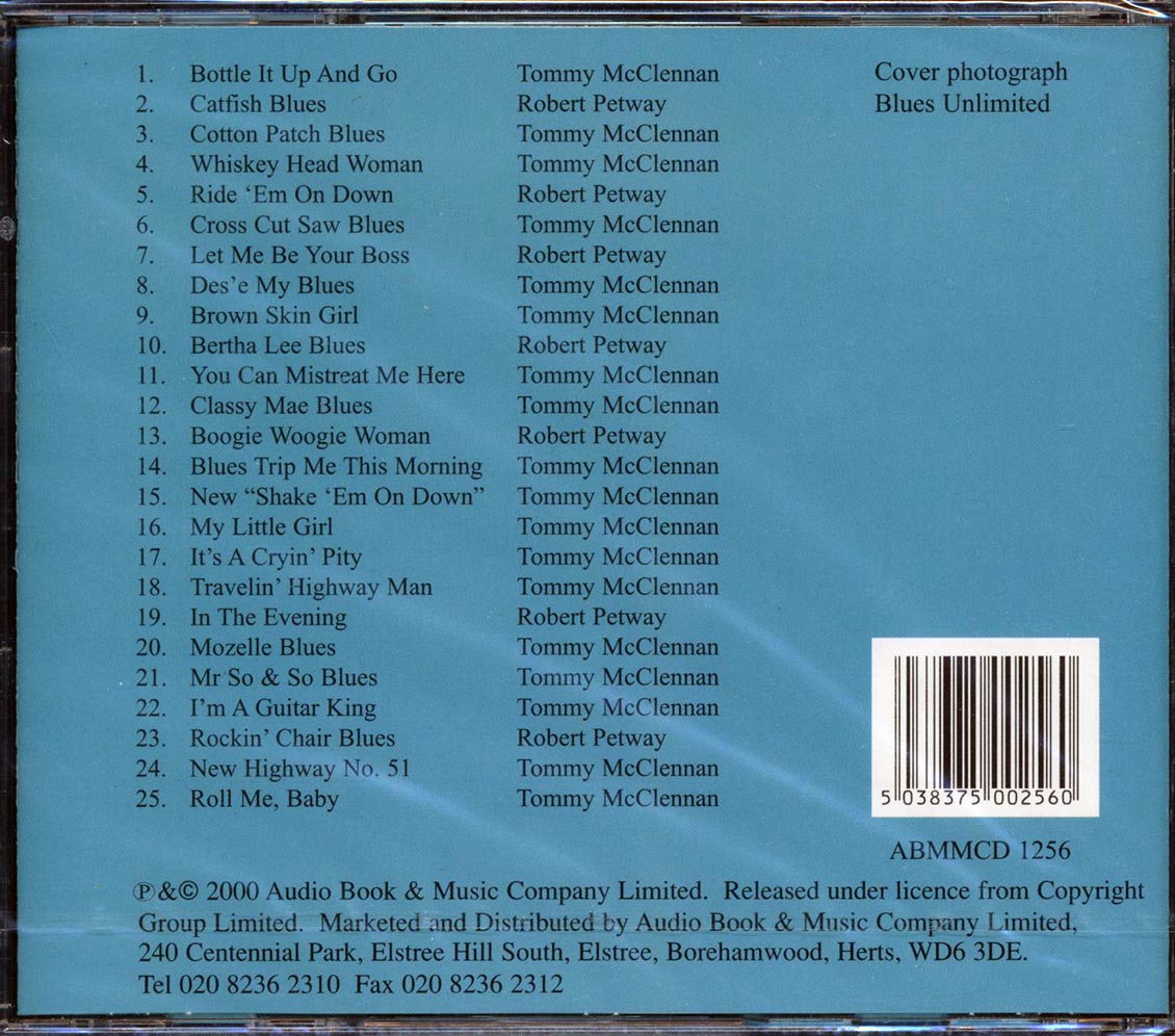 Tommy McClennan, Robert Petway - Cotton Pickin' Blues (25 tracks) Music CD