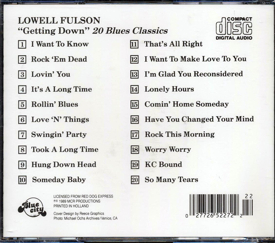 Lowell Fulson - Getting Down (20 tracks) Music CD