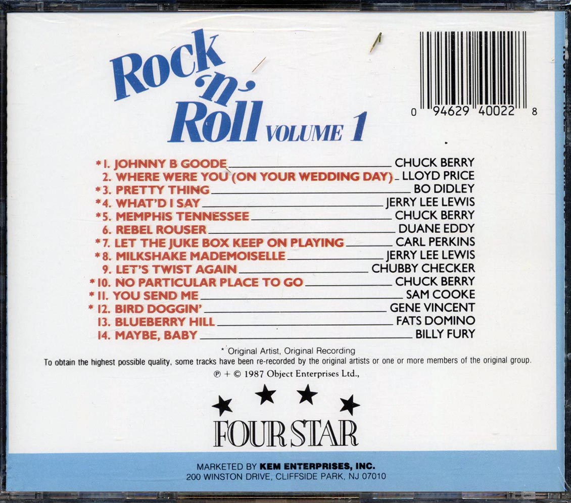 Chuck Berry, Lloyd Price, Bo Diddley, Jerry Lee Lewis, Etc. - Rock 'N' Roll Volume 1 Music CD