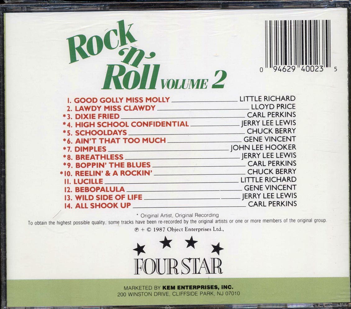 Little Richard, Jerry Lee Lewis, Carl Perkins, Etc. - Rock 'N' Roll Volume 2 Music CD
